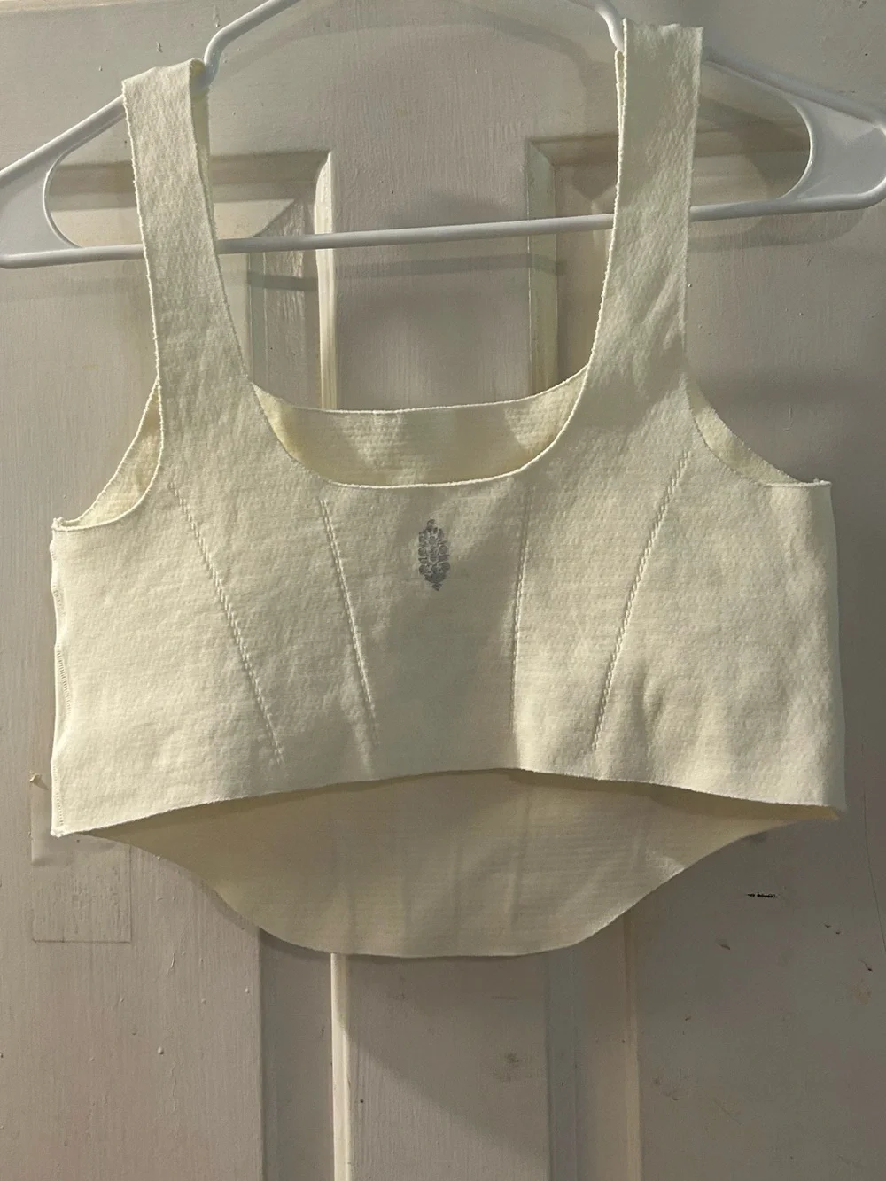 Free People Cream Square-Neck Cropped Tank